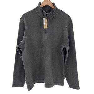 Wrangler Rugged Wear 1/4 Zip Fleece Pullover Shirt Men Large Grey Outdoors NWT